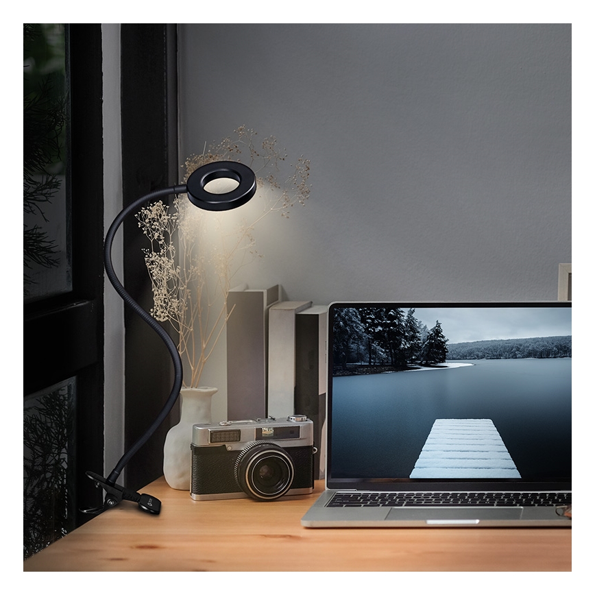 Brilagi -LED Dimmable lamp with a clip ORBELA LED/8W/230V 3000/4000/5000K black