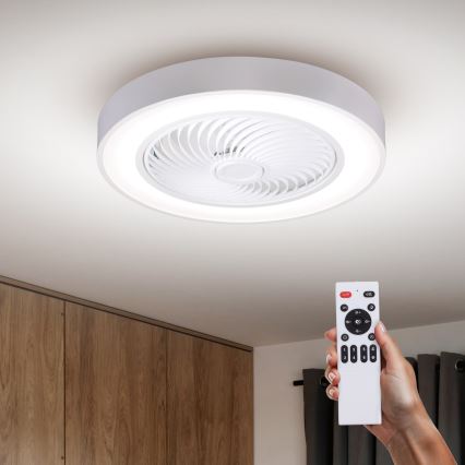 Brilagi - Dimmable LED Ceiling Light with Fan LED/30W/230V 3000-6500K Ø 50 cm White + Remote Control