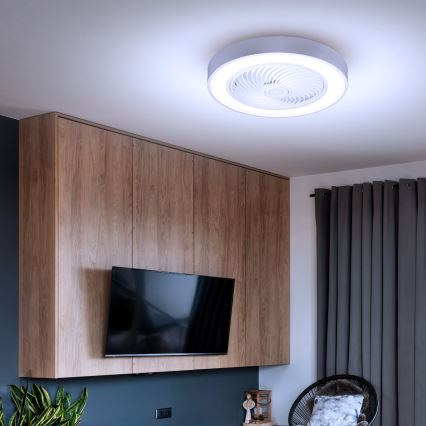 Brilagi - Dimmable LED Ceiling Light with Fan LED/30W/230V 3000-6500K Ø 50 cm White + Remote Control