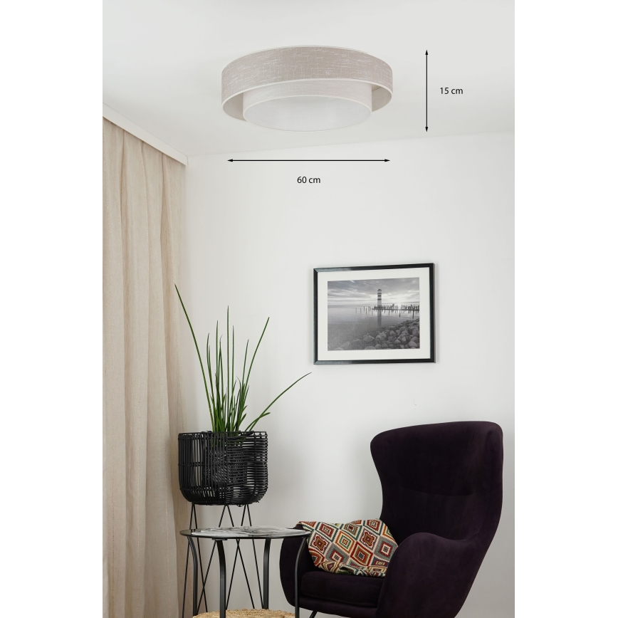 Brilagi - LED Dimmable ceiling light DOVER SHINE LED/24W/230V 3000/4000/6500K grey/creamy + remote control