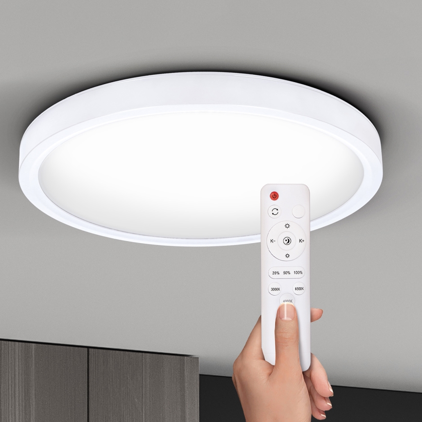 Brilagi - LED Dimmable ceiling light ESTELA LED/36W/230V 3000-6500K ø 30 cm white + remote control