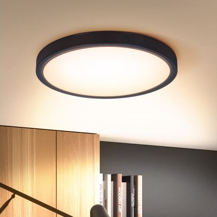 Brilagi - LED Dimmable ceiling light ESTELA LED/48W/230V 3000-6500K ø 40 cm black + remote control
