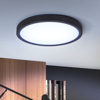 Brilagi - LED Dimmable ceiling light ESTELA LED/48W/230V 3000-6500K ø 40 cm black + remote control