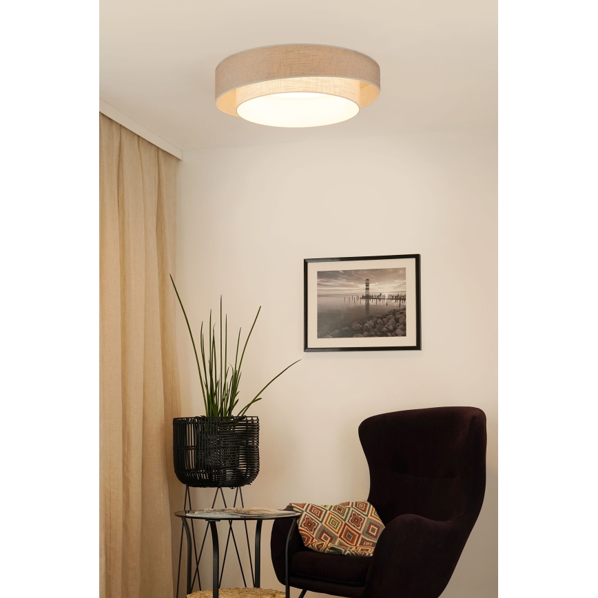 Brilagi - Dimmable LED ceiling light DOVER SHINE LED/24W/230V Ø 60 cm 3000/4000/6500K gray/cream + remote control
