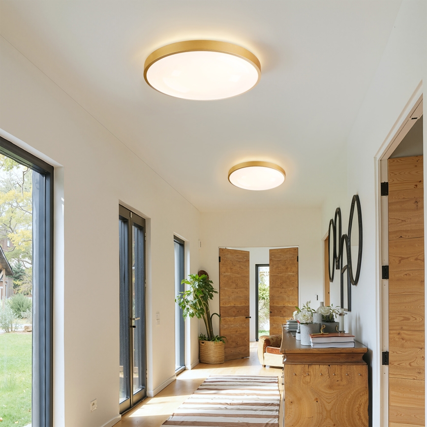 Brilagi - Dimmable LED Ceiling Light GLASS POOL DOUBLE LED/48W/230V 3000-6000K 40 cm Gold + Remote Control