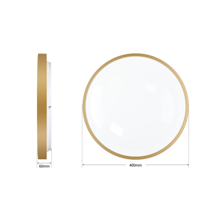 Brilagi - Dimmable LED Ceiling Light GLASS POOL DOUBLE LED/48W/230V 3000-6000K 40 cm Gold + Remote Control