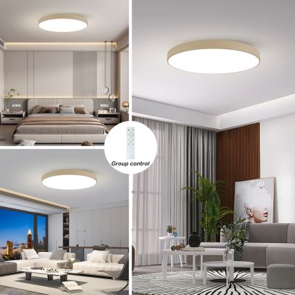 Brilagi - POOL SMART LED Dimmable Ceiling Light LED/128W/230V 3000-6000K 100 cm Beige Tuya Wi-Fi + Remote Control