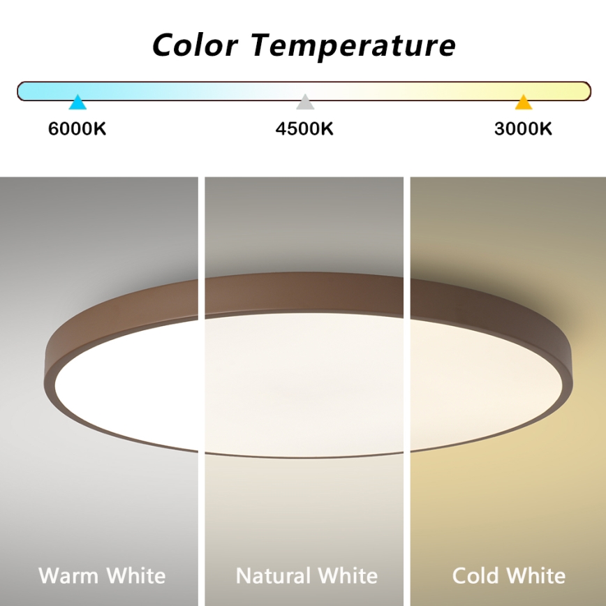 Brilagi - Dimmable LED Luminaire POOL SMART LED/128W/230V Ø 100 cm 3000-6000K Wi-Fi Tuya + Remote Control, Brown