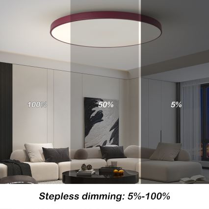 Brilagi - LED Dimmable Luminaire POOL SMART LED/128W/230V Ø 100 cm 3000-6000K Wi-Fi Tuya + Remote Control Burgundy