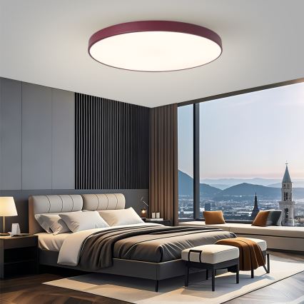 Brilagi - LED Dimmable Luminaire POOL SMART LED/128W/230V Ø 100 cm 3000-6000K Wi-Fi Tuya + Remote Control Burgundy