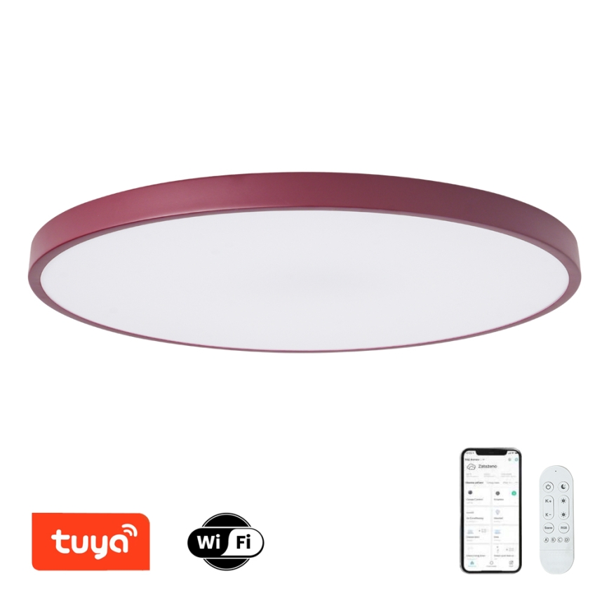 Brilagi - LED Dimmable Luminaire POOL SMART LED/128W/230V Ø 100 cm 3000-6000K Wi-Fi Tuya + Remote Control Burgundy
