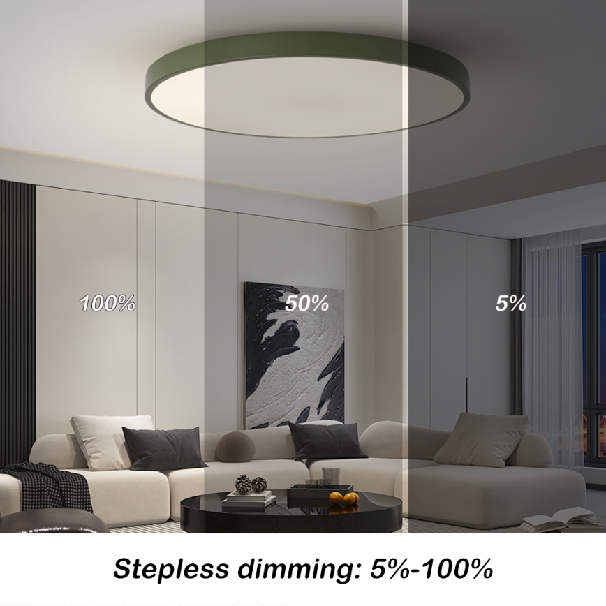 Brilagi - Dimmable POOL SMART LED light fixture/128W/230V dia. 100 cm Wi-Fi Tuya + remote control green