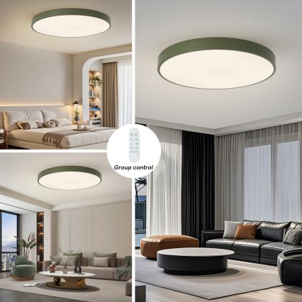 Brilagi - Dimmable POOL SMART LED light fixture/128W/230V dia. 100 cm Wi-Fi Tuya + remote control green