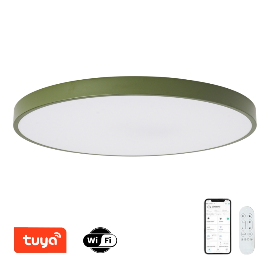 Brilagi - Dimmable POOL SMART LED light fixture/128W/230V dia. 100 cm Wi-Fi Tuya + remote control green