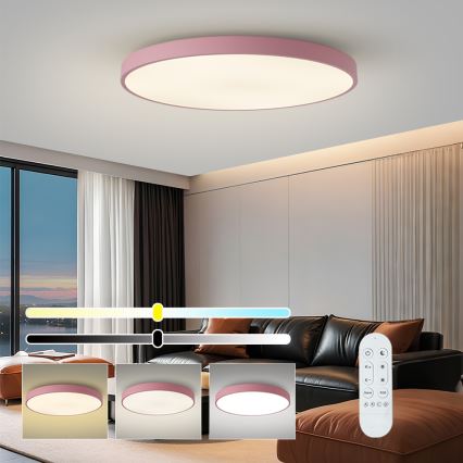 Brilagi - Dimmable LED Fixture POOL SMART LED/128W/230V dia. 100 cm 3000-6000K Wi-Fi Tuya + Remote Control Pink