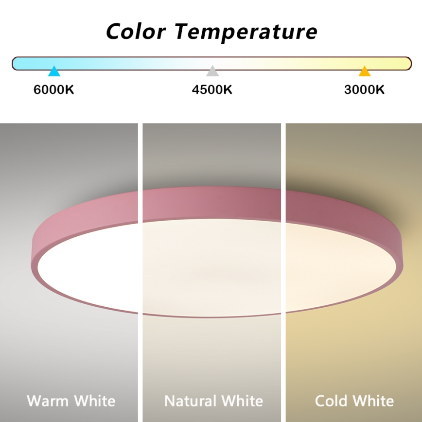 Brilagi - Dimmable LED Fixture POOL SMART LED/128W/230V dia. 100 cm 3000-6000K Wi-Fi Tuya + Remote Control Pink