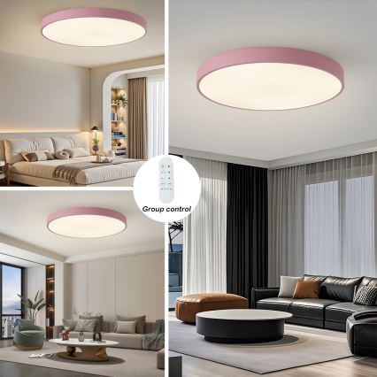 Brilagi - Dimmable LED Fixture POOL SMART LED/128W/230V dia. 100 cm 3000-6000K Wi-Fi Tuya + Remote Control Pink