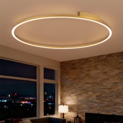 Brilagi - Dimmable LED Ceiling Light PORTOFINO LED/85W/230V 3000–6000K Ø 120 cm Gold + Remote Control