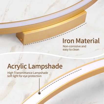 Brilagi - Dimmable LED Ceiling Light PORTOFINO LED/85W/230V 3000–6000K Ø 120 cm Gold + Remote Control