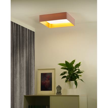 Brilagi - VELVET SQUARE SMART LED Dimmable Ceiling Light/36W/230V 60x60 cm 2700-6500K Wi-Fi Tuya + remote control pink