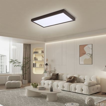 Brilagi - LED Dimmable bathroom ceiling light FRAME SMART LED/30W/230V 30x60 cm 3000-6000K  IP44 black  + remote control
