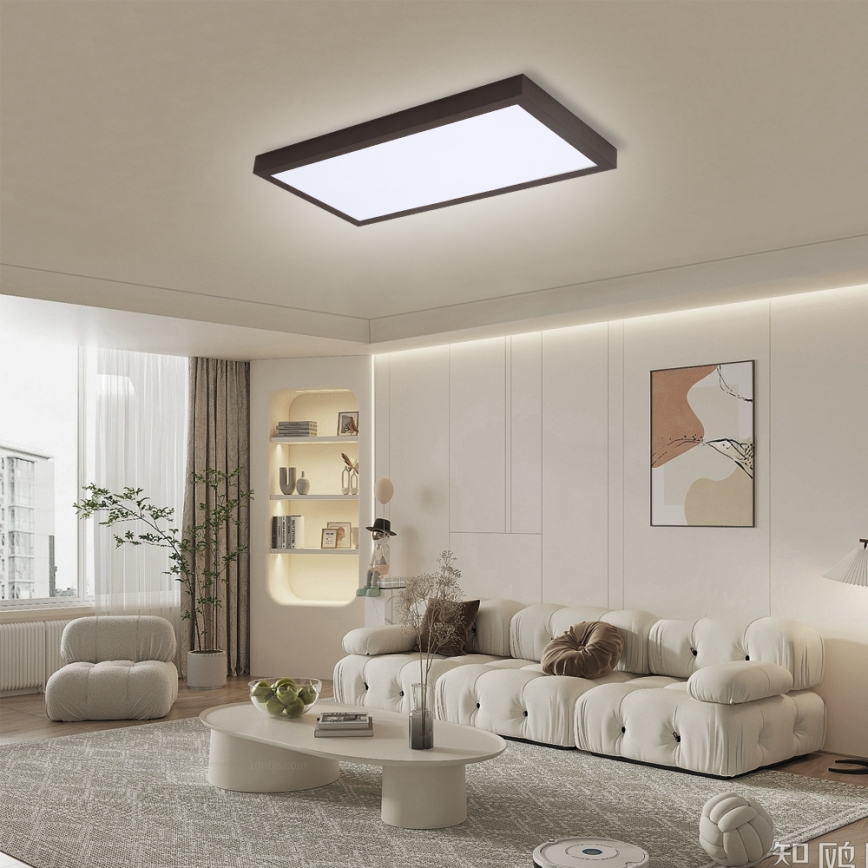 Brilagi - LED Dimmable bathroom ceiling light FRAME SMART LED/30W/230V 30x60 cm 3000-6000K  IP44 black  + remote control