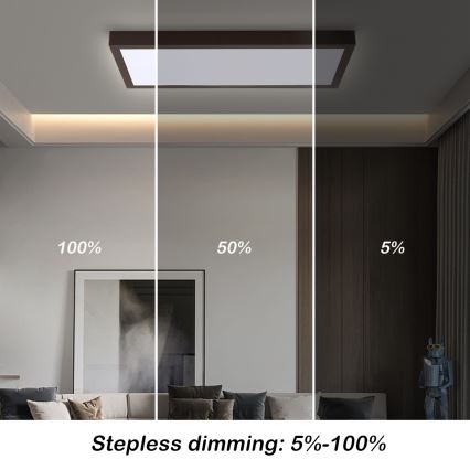Brilagi - LED Dimmable bathroom ceiling light FRAME SMART LED/30W/230V 30x60 cm 3000-6000K  IP44 black  + remote control