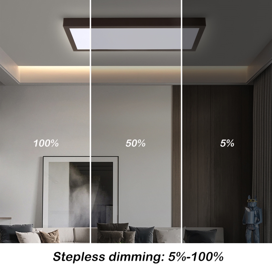 Brilagi - LED Dimmable bathroom ceiling light FRAME SMART LED/30W/230V 30x60 cm 3000-6000K  IP44 black  + remote control