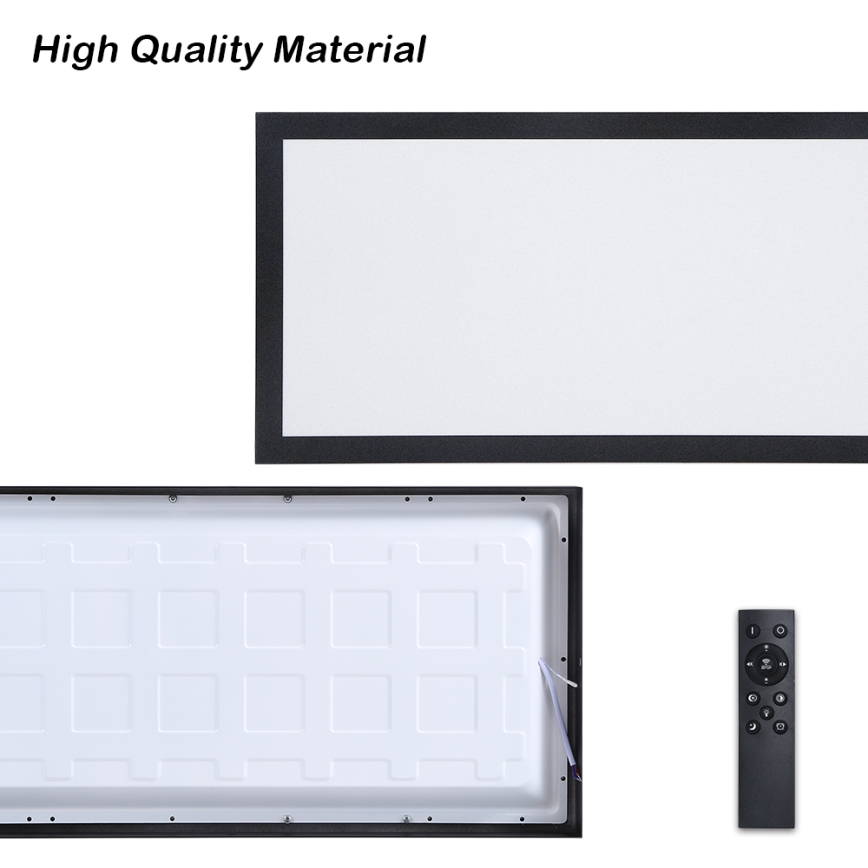 Brilagi - LED Dimmable bathroom ceiling light FRAME SMART LED/30W/230V 30x60 cm 3000-6000K  IP44 black  + remote control