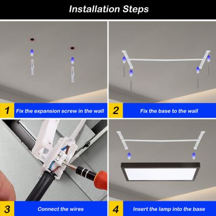 Brilagi - LED Dimmable bathroom ceiling light FRAME SMART LED/30W/230V 30x60 cm 3000-6000K  IP44 black  + remote control