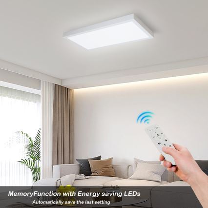 Brilagi - LED Dimmable bathroom ceiling light FRAME SMART LED/30W/230V 30x60 cm 3000-6000K IP44 white + remote control