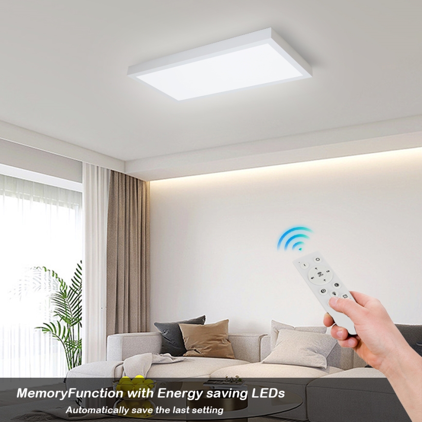 Brilagi - LED Dimmable bathroom ceiling light FRAME SMART LED/30W/230V 30x60 cm 3000-6000K IP44 white + remote control