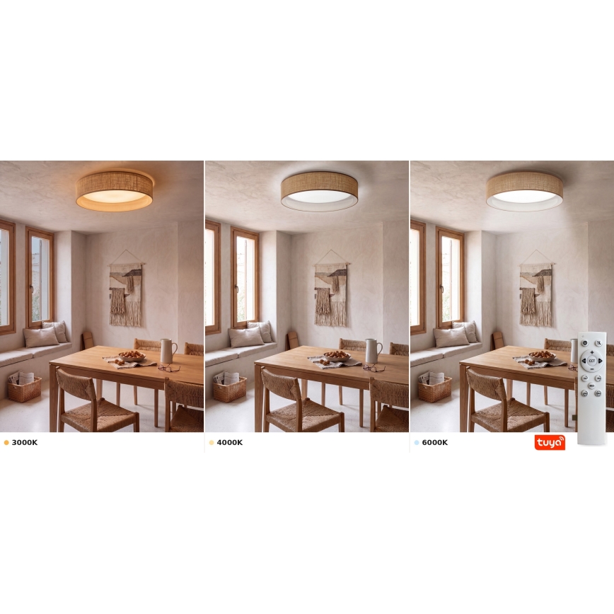 Brilagi - LED Dimmable ceiling light VELVET SMARTIX STARS LED/36W/230V 3000-6000K Ø 55 cm beige Wi-Fi Tuya Beacon + remote control