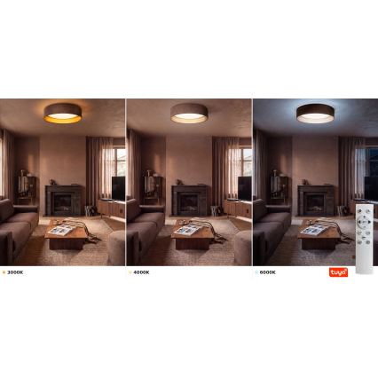 Brilagi - LED Dimmable Ceiling Light VELVET SMARTIX STARS LED/36W/230V 3000-6000K Ø 55 cm Brown/Gold Wi-Fi Tuya Beacon + Remote Control