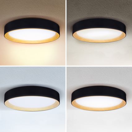 Brilagi - LED Dimmable ceiling light LARIOS LED/48W/230V 3000-6500K ø 39 cm black + remote control