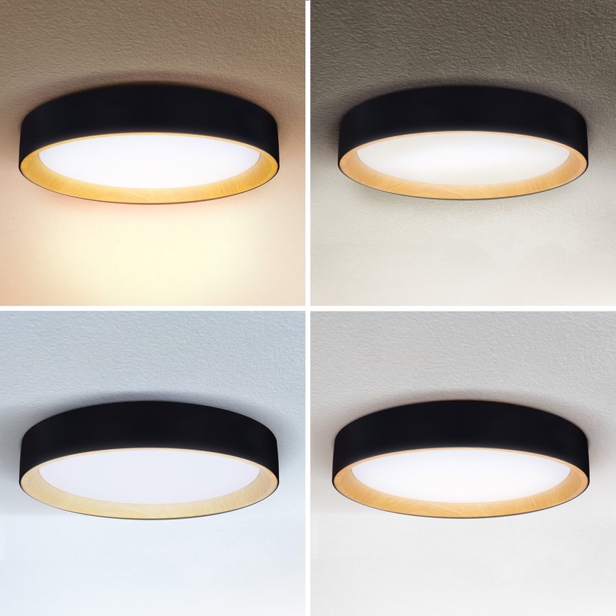 Brilagi - LED Dimmable ceiling light LARIOS LED/48W/230V 3000-6500K ø 39 cm black + remote control