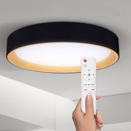 Brilagi - LED Dimmable ceiling light LARIOS LED/48W/230V 3000-6500K ø 39 cm black + remote control