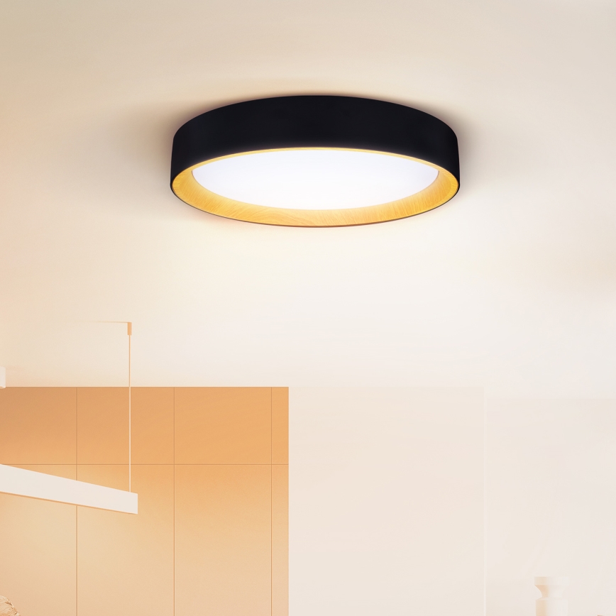 Brilagi - LED Dimmable ceiling light LARIOS LED/48W/230V 3000-6500K ø 39 cm black + remote control