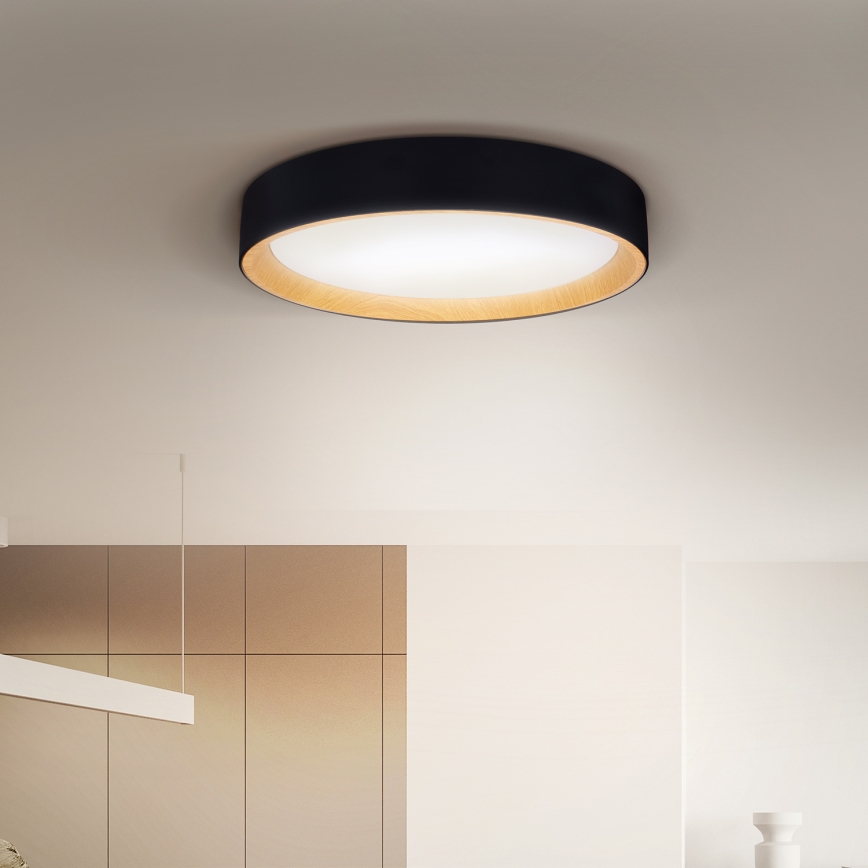 Brilagi - LED Dimmable ceiling light LARIOS LED/48W/230V 3000-6500K ø 39 cm black + remote control