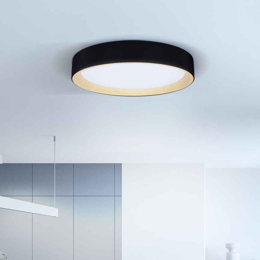 Brilagi - LED Dimmable ceiling light LARIOS LED/48W/230V 3000-6500K ø 39 cm black + remote control