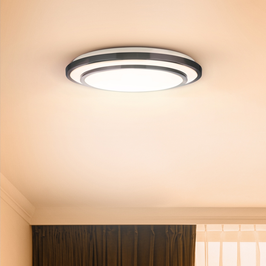 Brilagi - LED Dimmable ceiling light LUCIANO LED/48W/230V 3000-6500K ø 39 cm black + remote control