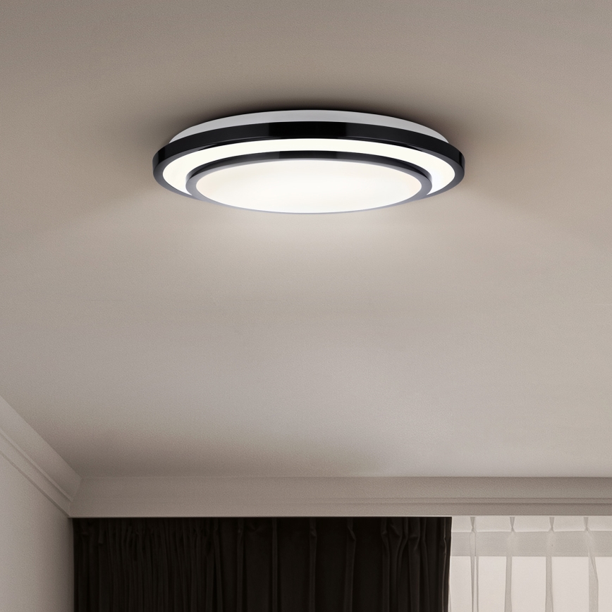 Brilagi - LED Dimmable ceiling light LUCIANO LED/48W/230V 3000-6500K ø 39 cm black + remote control