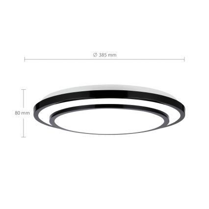 Brilagi - LED Dimmable ceiling light LUCIANO LED/48W/230V 3000-6500K ø 39 cm black + remote control