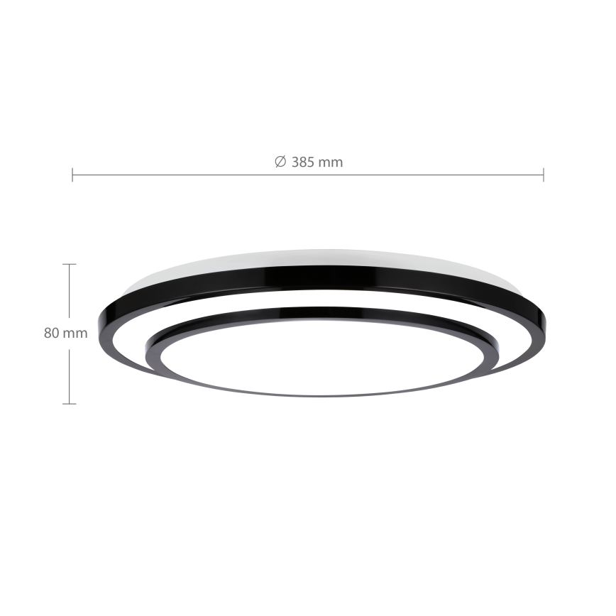 Brilagi - LED Dimmable ceiling light LUCIANO LED/48W/230V 3000-6500K ø 39 cm black + remote control