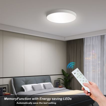 Brilagi - LED Dimmable ceiling light POOL SMART LED/48W/230V 3000-6000K 40 cm + remote control white