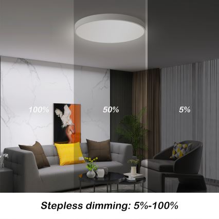 Brilagi - LED Dimmable ceiling light POOL SMART LED/60W/230V 3000-6000K 50 cm + remote control white