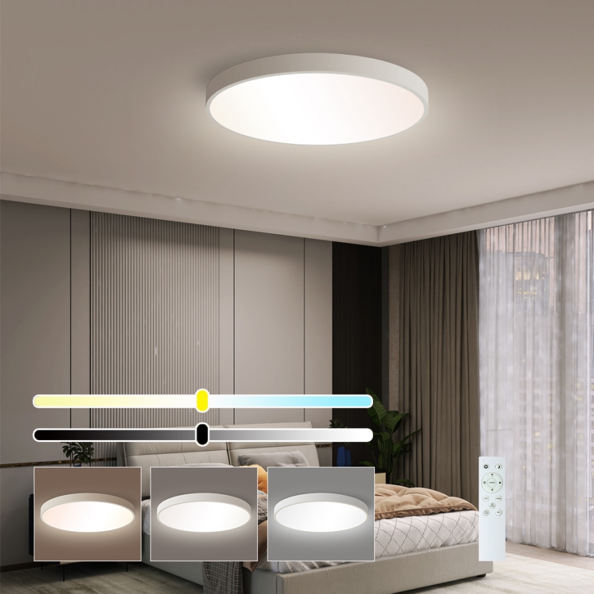 Brilagi - LED Dimmable ceiling light POOL SMART LED/60W/230V 50 cm 3000-6000K Wi-Fi Tuya + remote control white