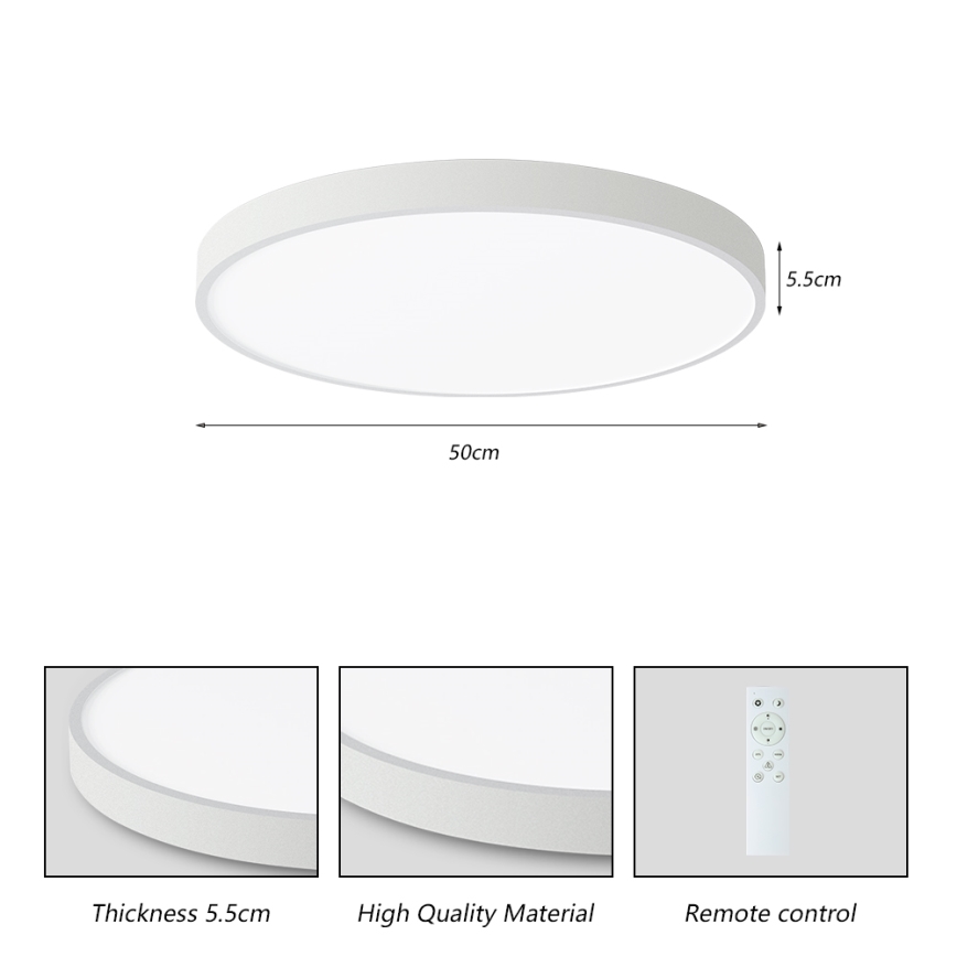 Brilagi - LED Dimmable ceiling light POOL SMART LED/60W/230V 50 cm 3000-6000K Wi-Fi Tuya + remote control white