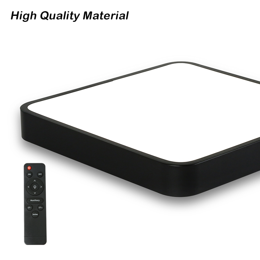 Brilagi - LED Dimmable ceiling light POOL SQUARE LED/36W/230V 3000-6000K 40x40 cm black + remote control