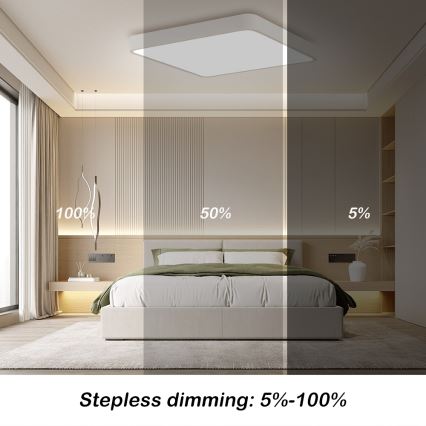 Brilagi - LED Dimmable ceiling light POOL SQUARE LED/36W/230V 3000-6000K 40x40 cm white + remote control